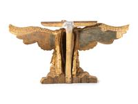A Pair of George II Giltwood Marble-Top Eagle Pier Tables
