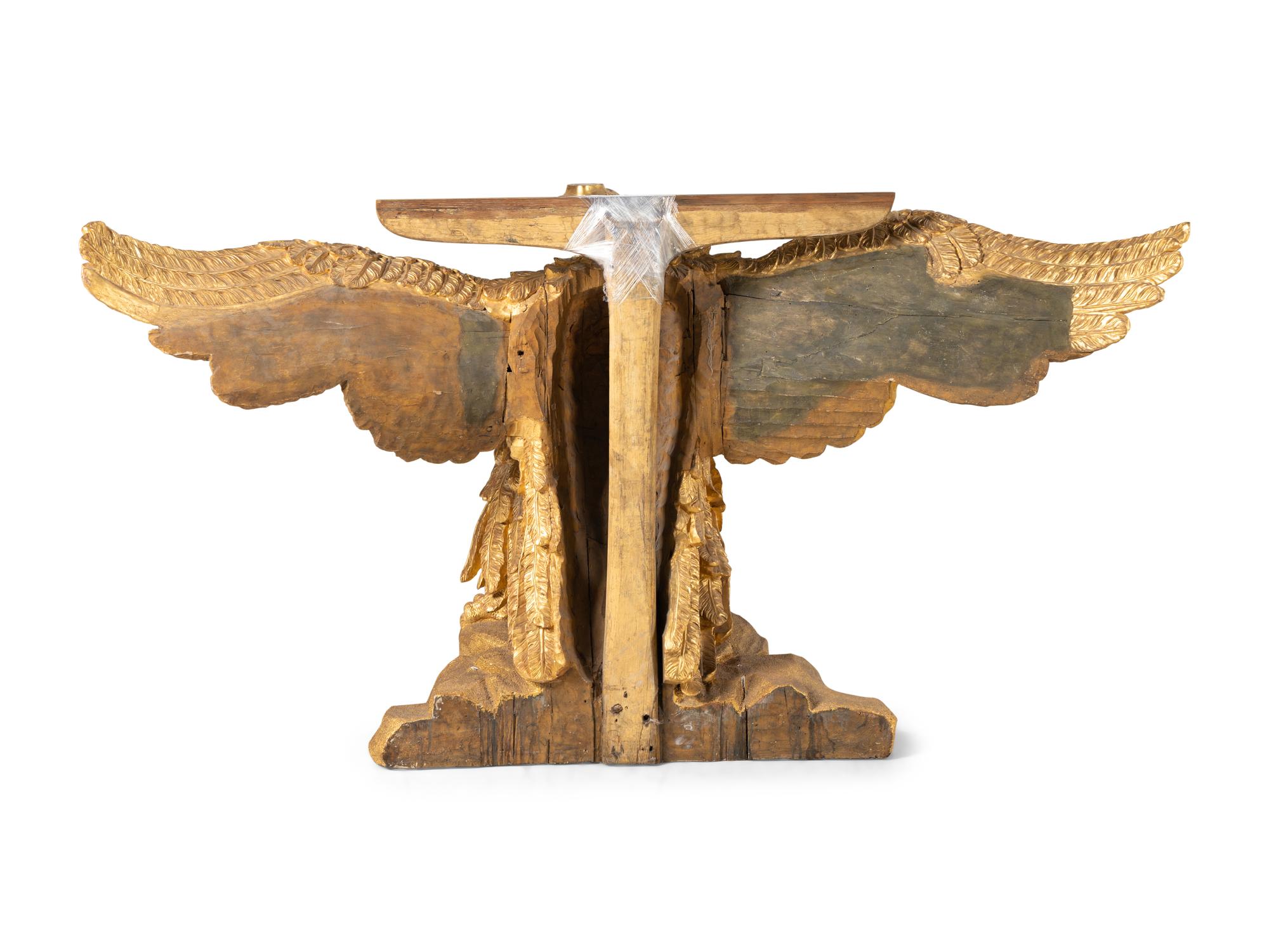 A Pair of George II Giltwood Marble-Top Eagle Pier Tables