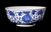 A Chinese Blue and White Porcelain 'Lotus' Bowl