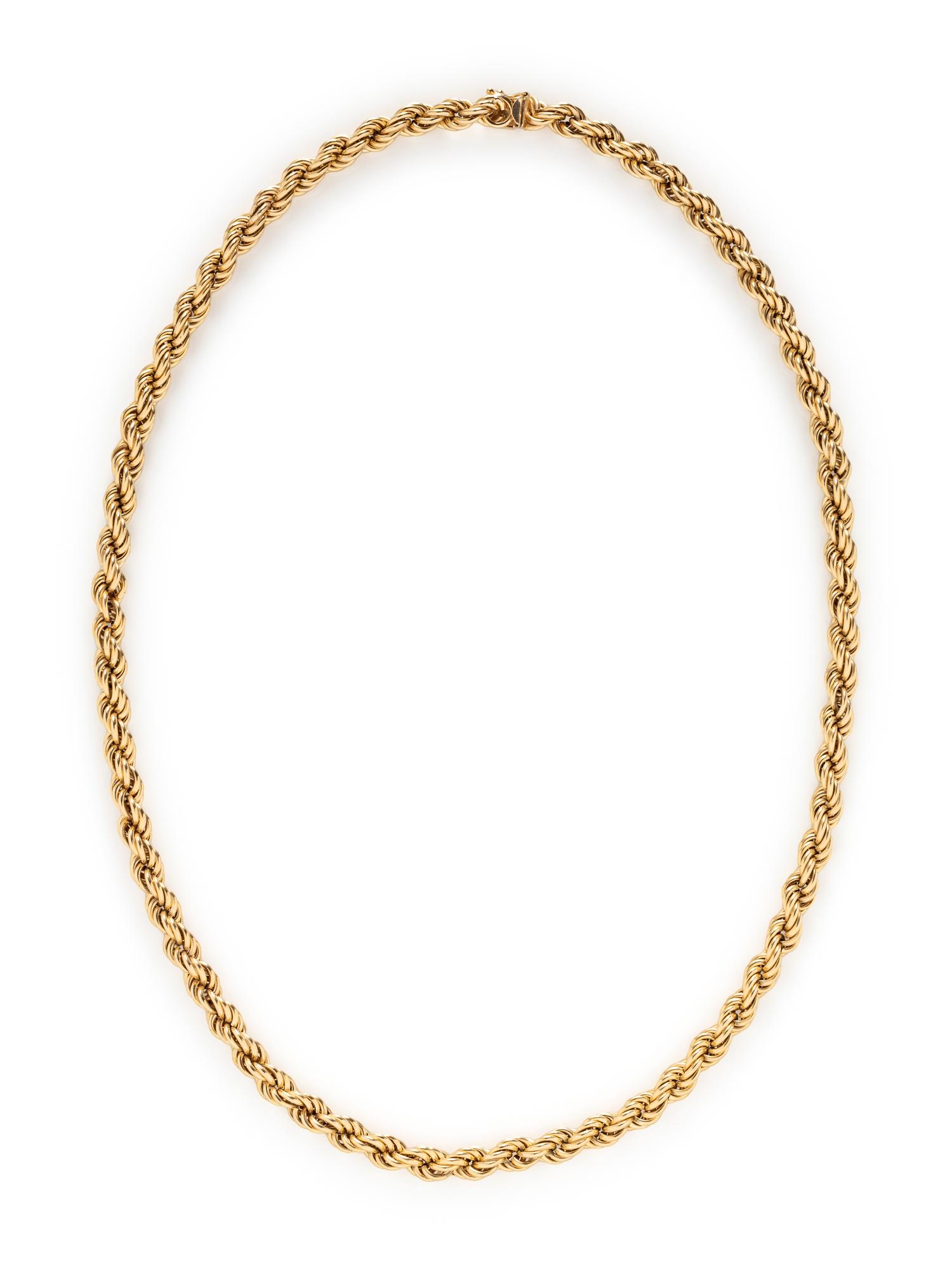 YELLOW GOLD LONG CHAIN NECKLACE