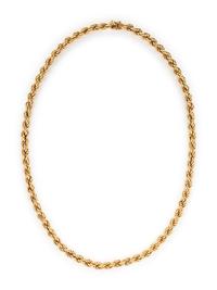 YELLOW GOLD LONG CHAIN NECKLACE