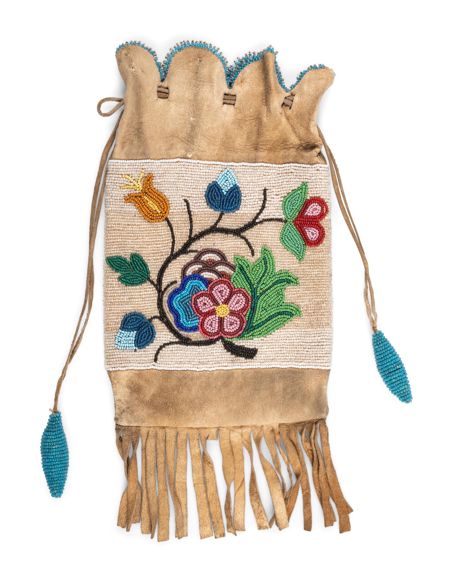 Anishinaabe Beaded Hide Bag
