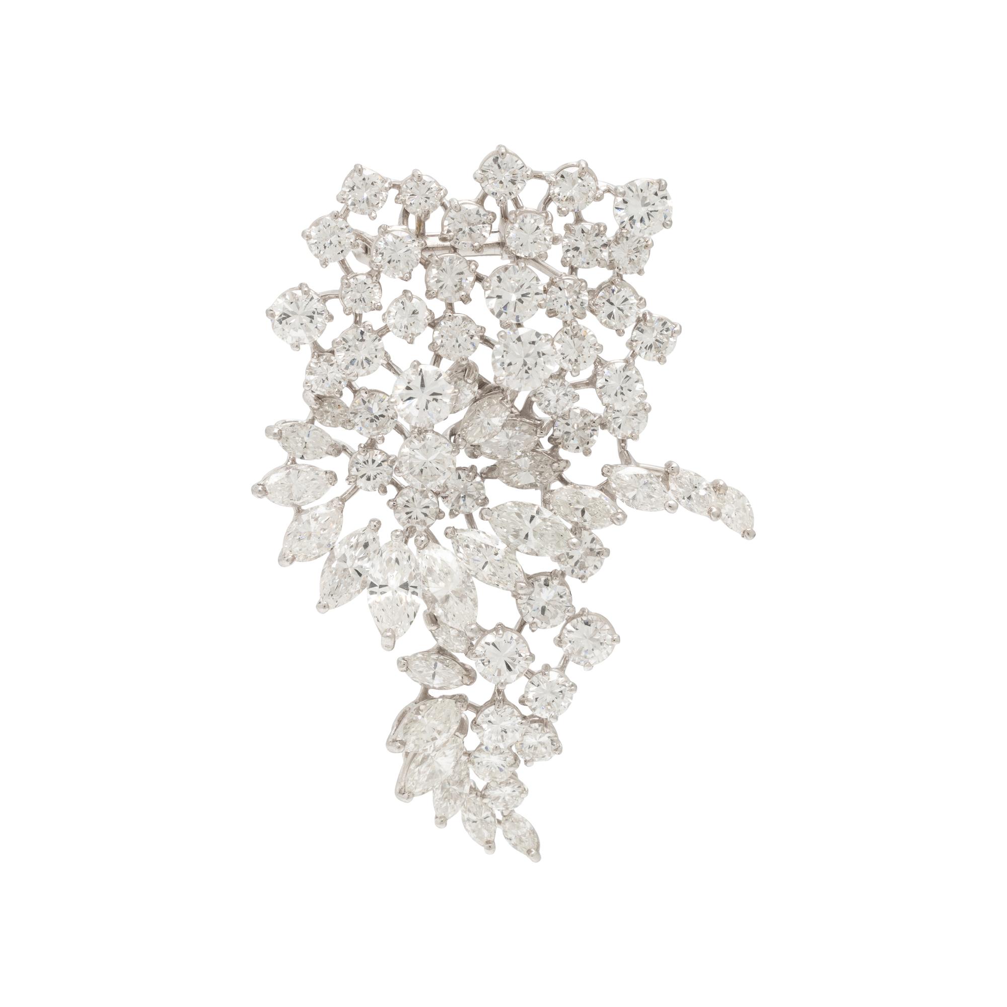 Diamond and Platinum Brooch