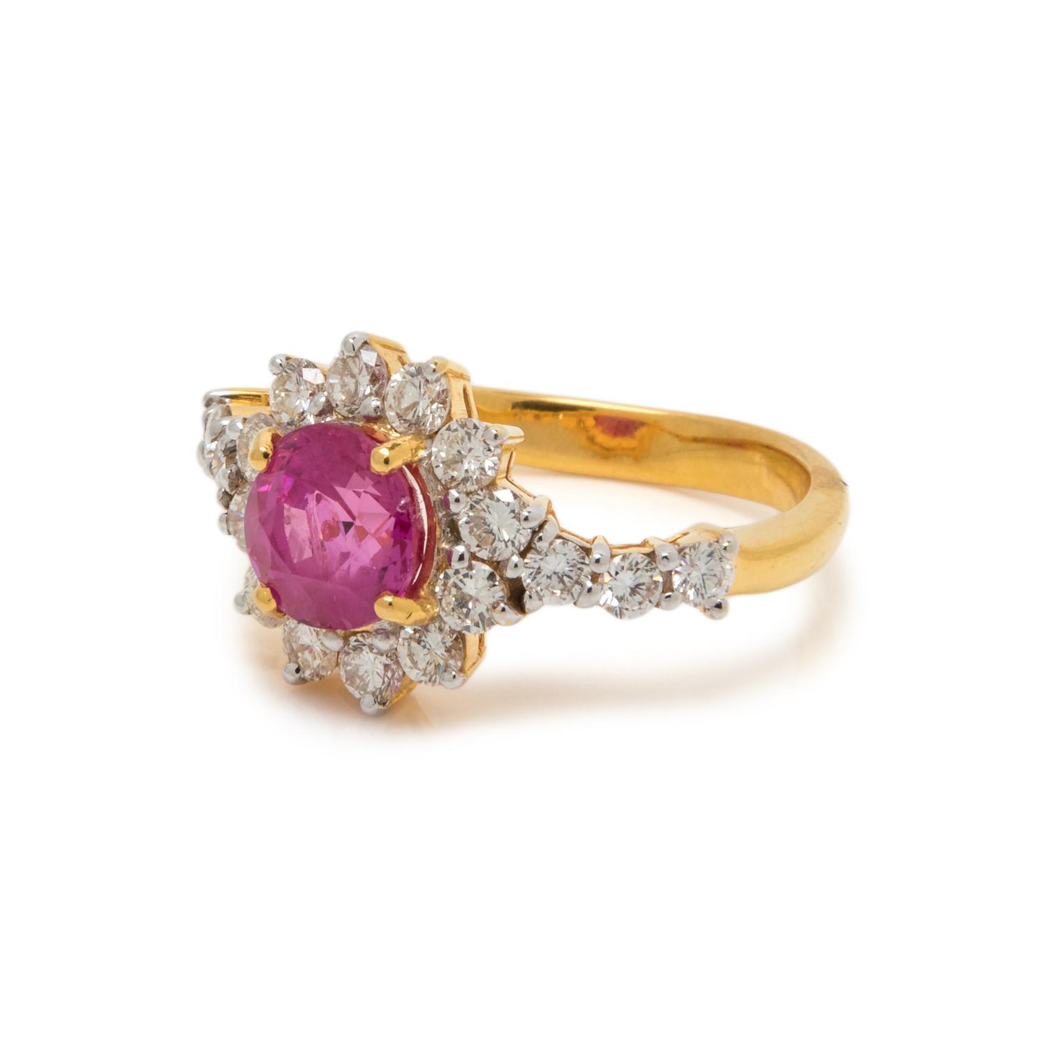 PINK SAPPHIRE AND DIAMOND RING
