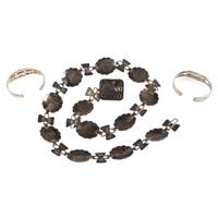 Navajo Fred Harvey Era Silver and Turquoise Cuff Bracelets and Link Concha Belt