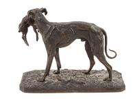 Bronze Hound with Rabbit