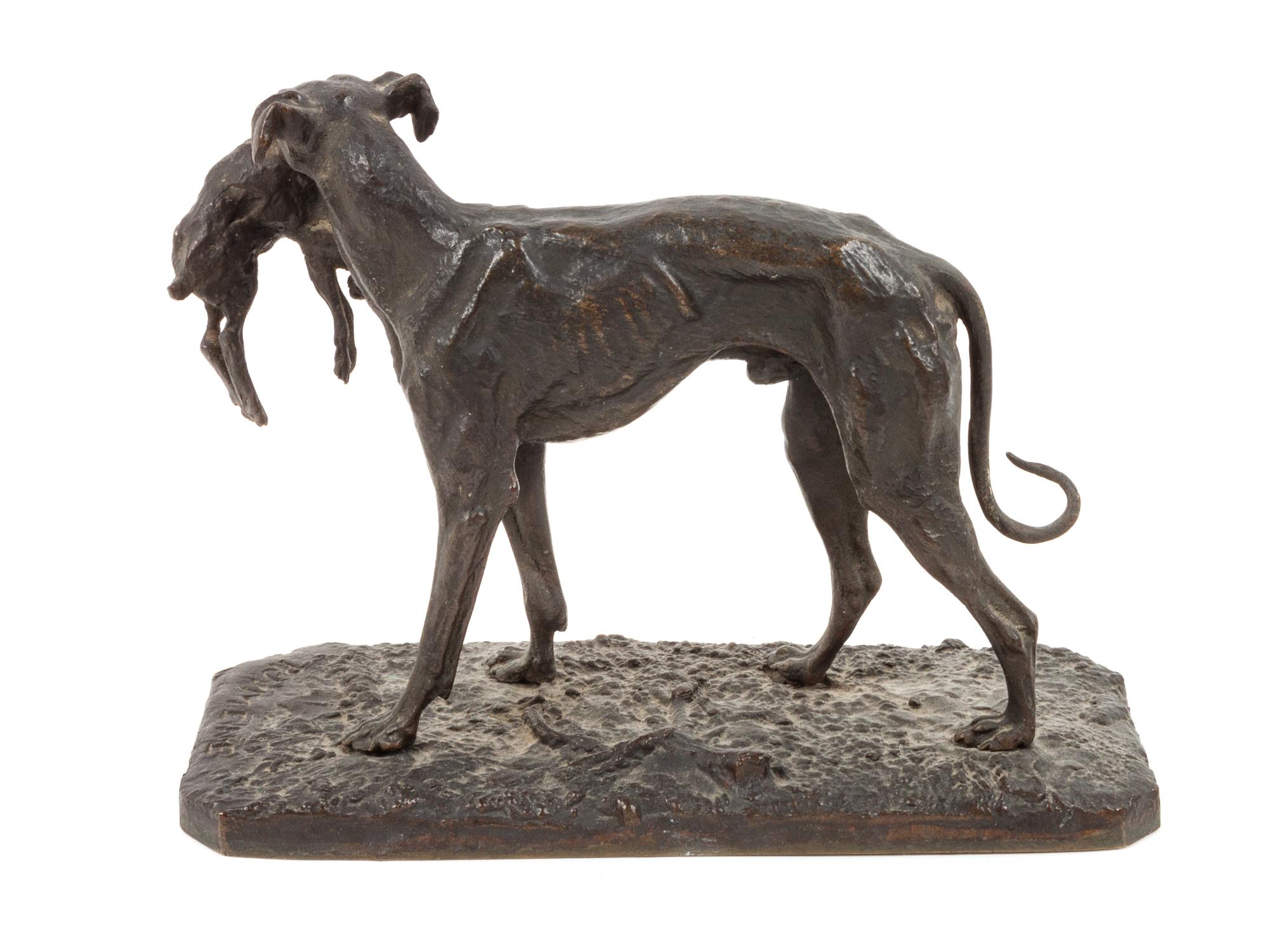 Bronze Hound with Rabbit