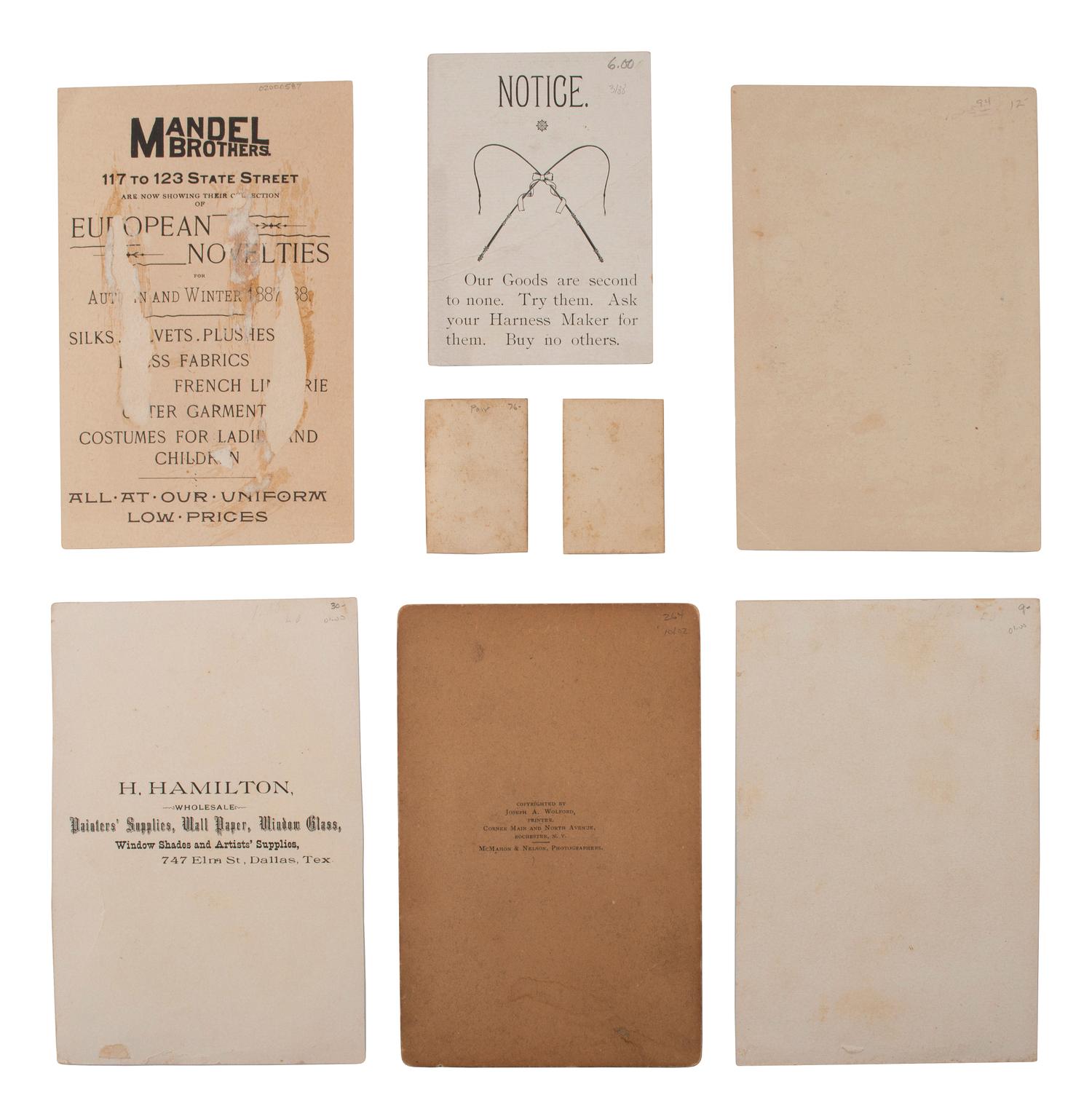 [1888 ELECTION]. Campaign bandanas, jugate fan, and other ephemera from the Grover Cleveland and Allen G. Thurman 1888 campaign, comprising: