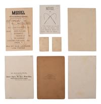 [1888 ELECTION]. Campaign bandanas, jugate fan, and other ephemera from the Grover Cleveland and Allen G. Thurman 1888 campaign, comprising: