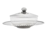 A Georg Jensen Silver Covered Caviar Dish and Underplate