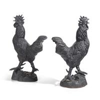 A Pair of Cast Iron Roosters