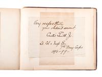 [CIVIL WAR]. Autograph book identified to Lucritia Taft Flagg, featuring signatures of assorted 19th-century figures including D.L. MOODY, Lewis CASS, Charles SUMNER, William H. SEWARD, and others.