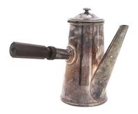 A French Silver Plate Side Handled Coffee Pot Height 11 1/2 inches. — 19TH CENTURY
