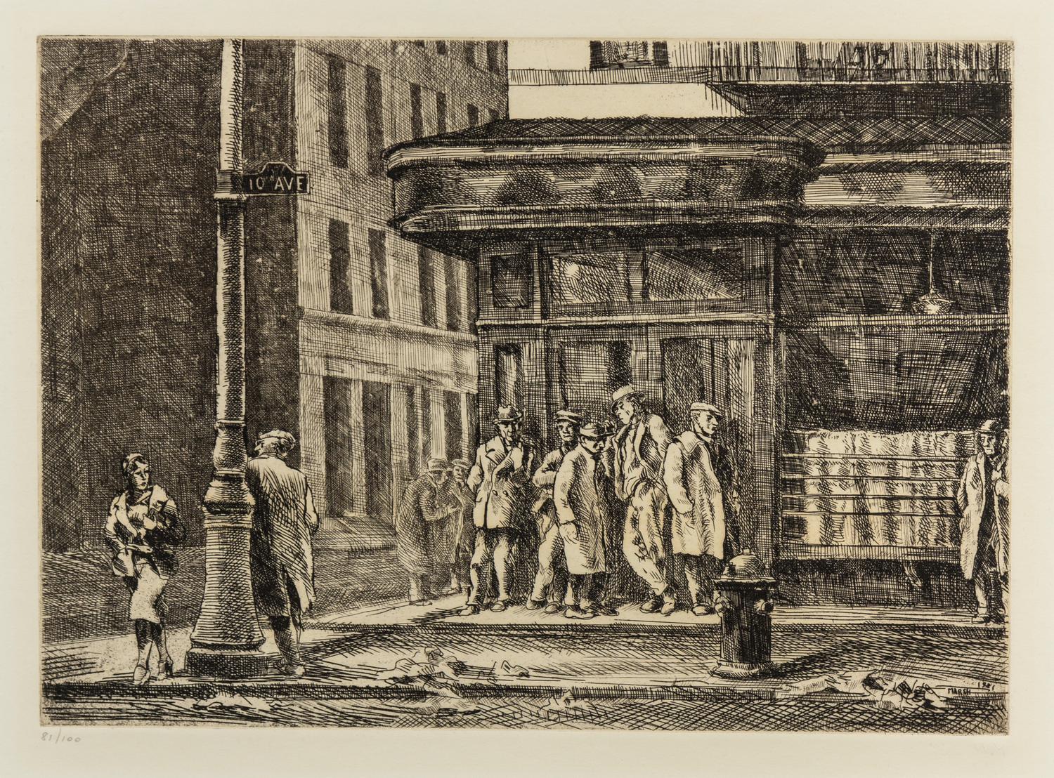 Reginald Marsh, (American, 1898-1954), Tenth Ave. at 27th St, 1931