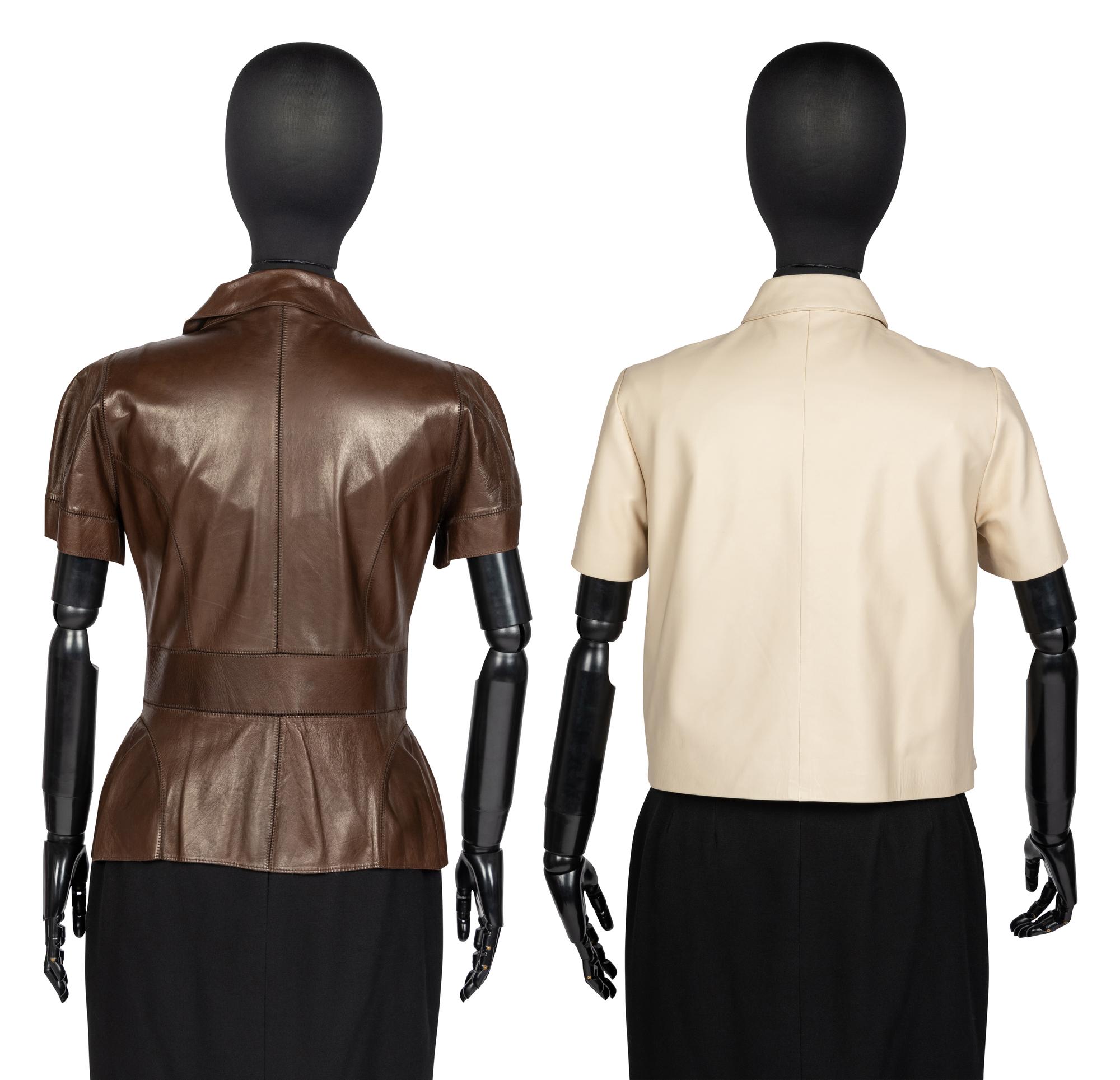 Two Designer Leather Shirts: Fendi & Burberry, 2000-10s