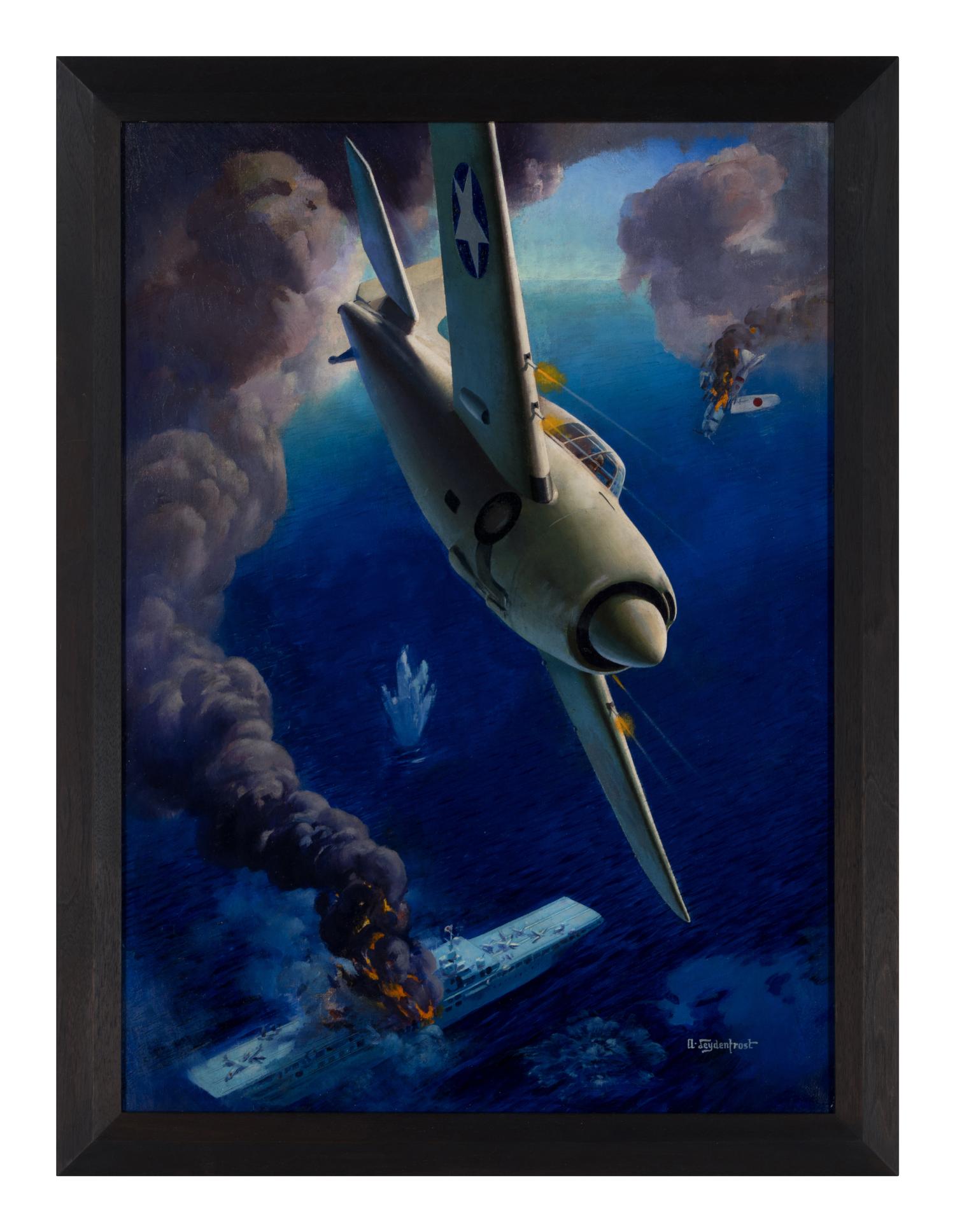 LEYDENFROST, Alexander (1888-1961). Grumman F4F-3 Hits the Japs Eye. c. 1942.
