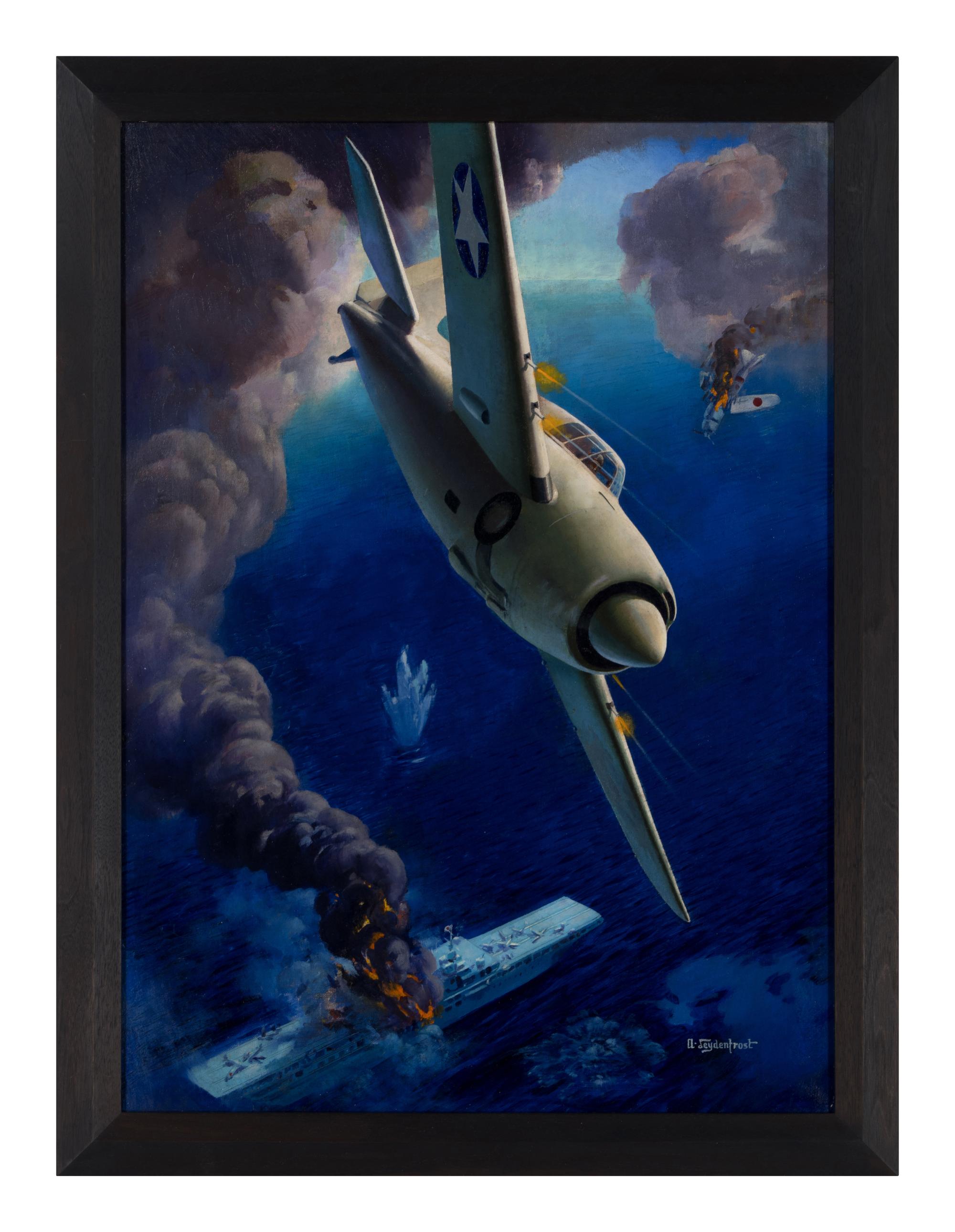 LEYDENFROST, Alexander (1888-1961). Grumman F4F-3 Hits the Japs Eye. c. 1942.