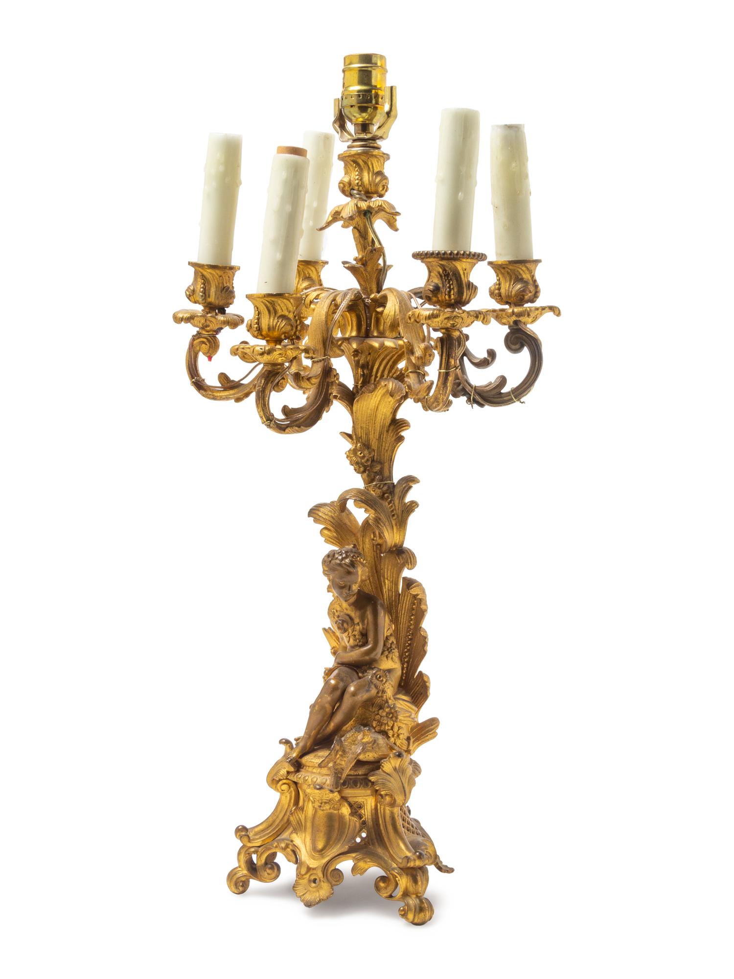 A French Gilt Bronze Five-Light Candelabrum