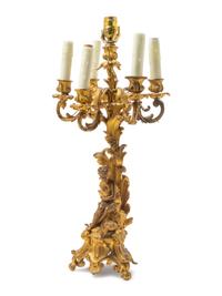 A French Gilt Bronze Five-Light Candelabrum