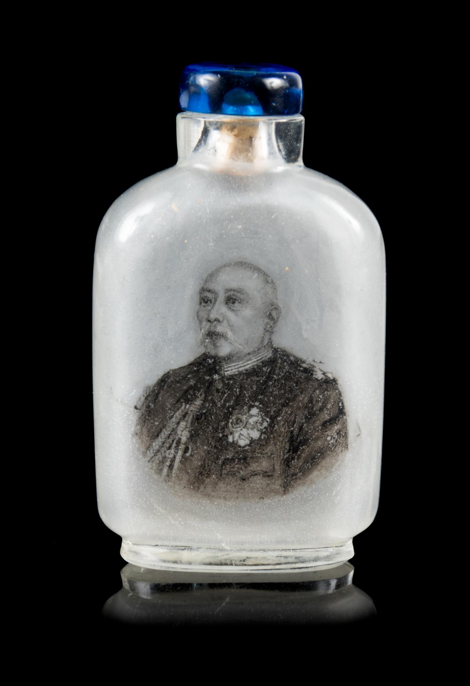 An Inside Painted Glass Snuff Bottle Height 2 3/8 inches. — ATTRIBUTED TO MA SHAOXUAN (CIRCA 1905-1916)
