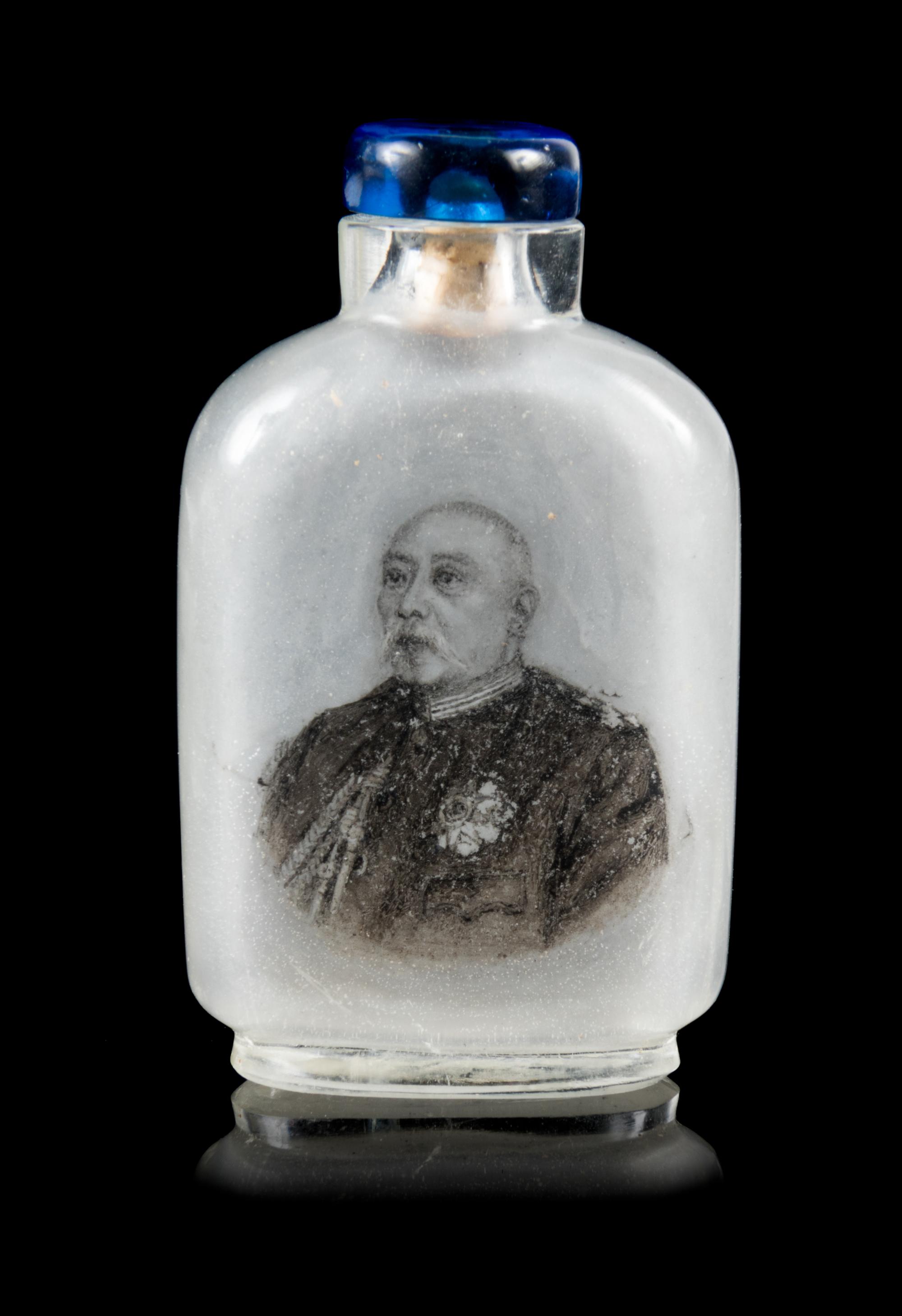 An Inside Painted Glass Snuff Bottle Height 2 3/8 inches. — ATTRIBUTED TO MA SHAOXUAN (CIRCA 1905-1916)