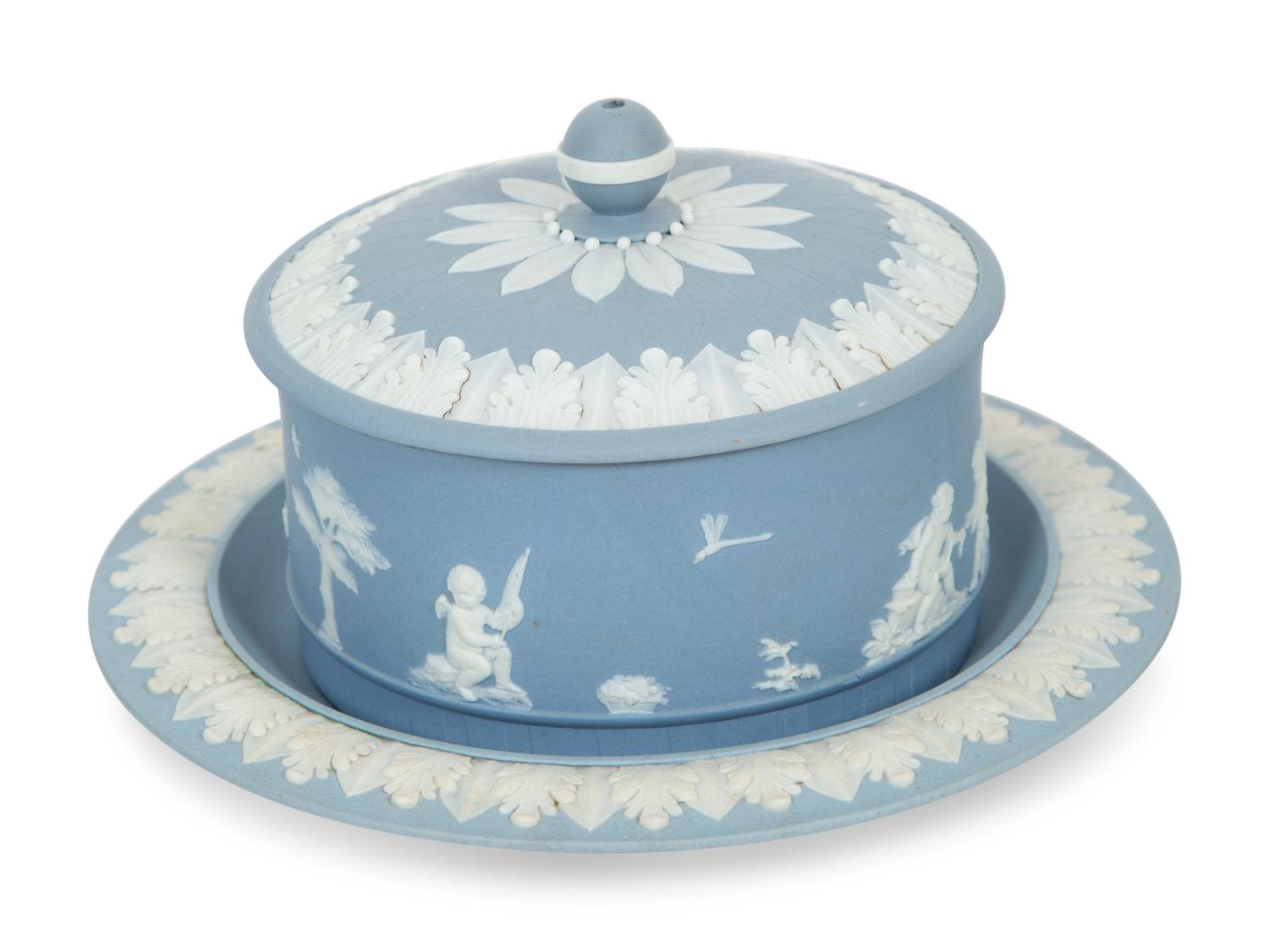 A Group of Wedgwood Blue Jasperware Articles