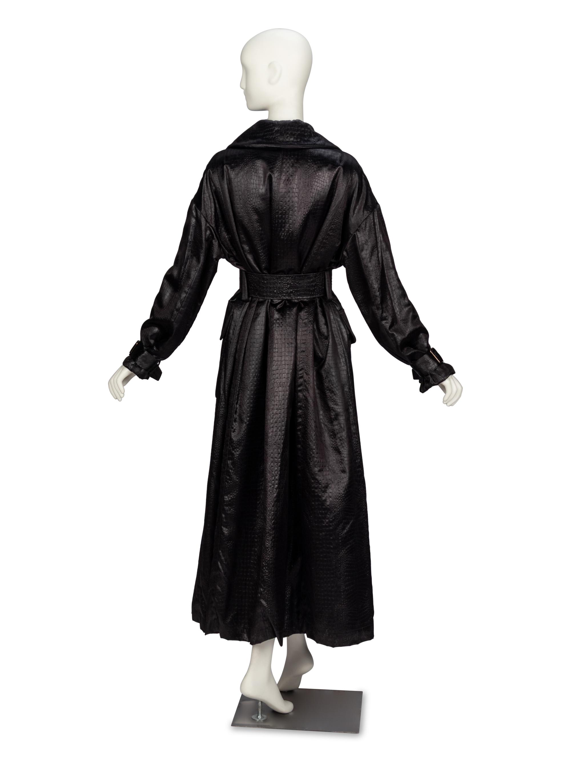 Dolce & Gabbana, Croc-Embossed Belted Coat