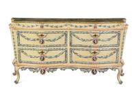 An Italian Painted Serpentine Commode
