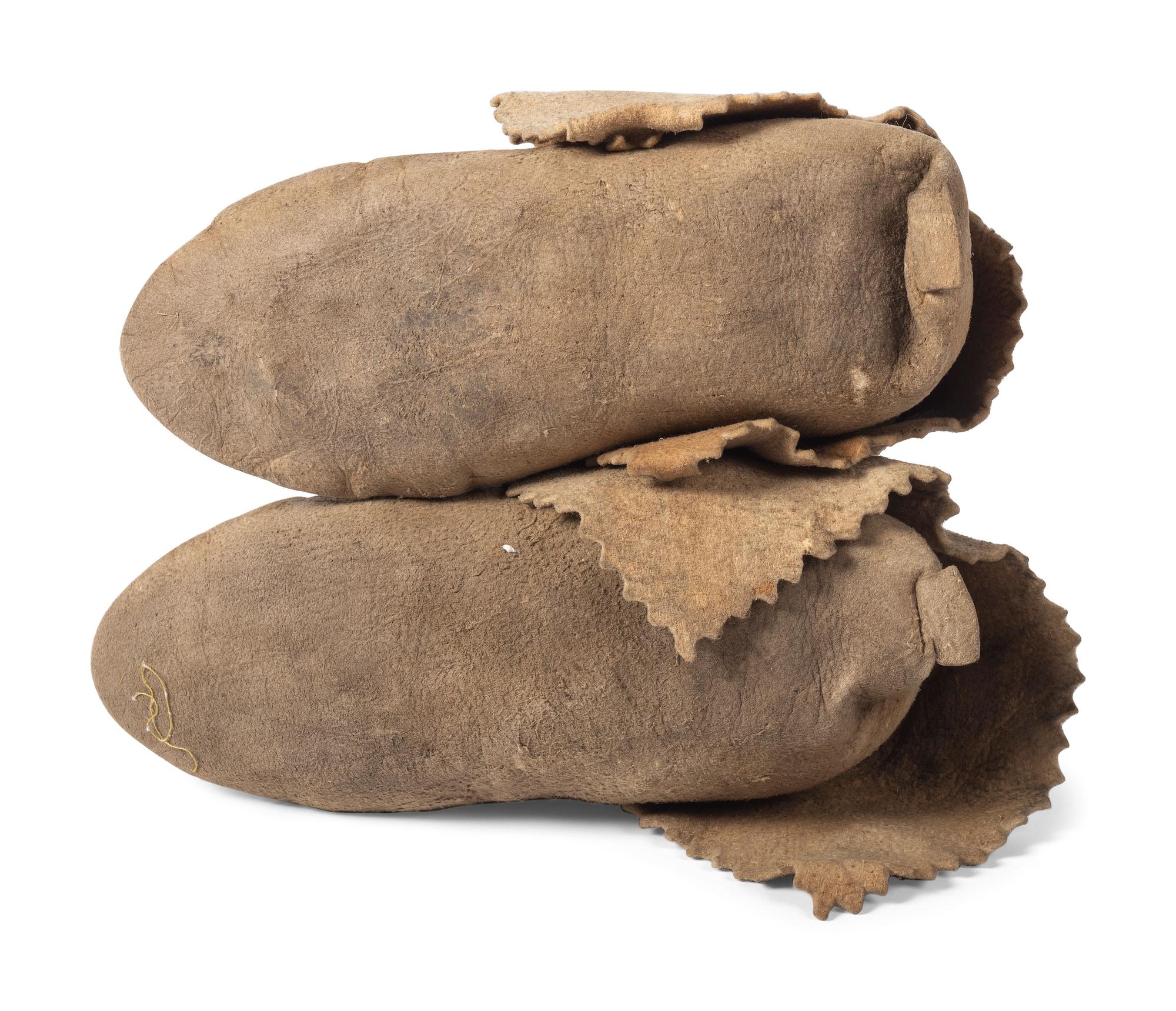 River Cree Embroidered Hide Moccasins