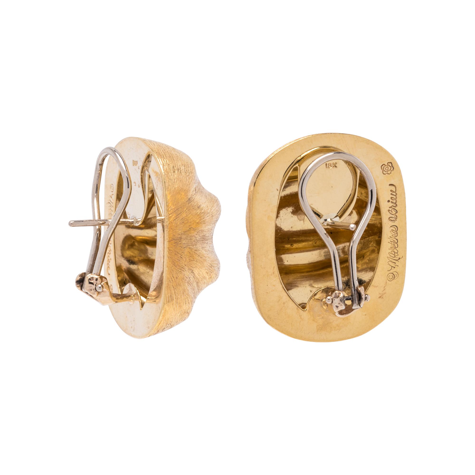 MARTHA O'BRIEN, YELLOW GOLD EARCLIPS
