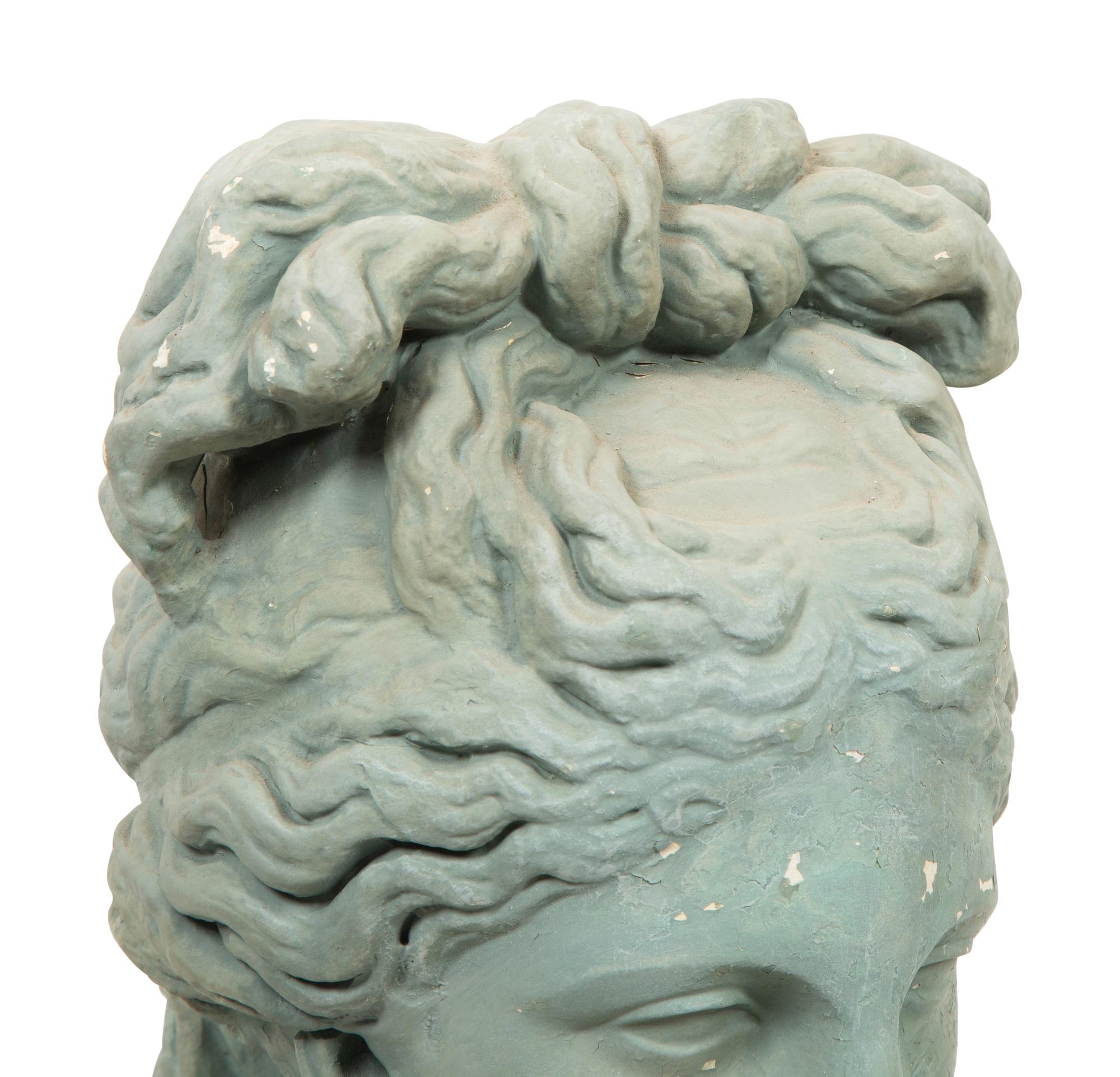 A Green Painted Composition Bust of Aphrodite