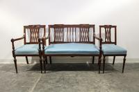 A Federal Style Three Piece Parlor Suite Height of settee 35 x width 39 3/4 x depth 21 inches.