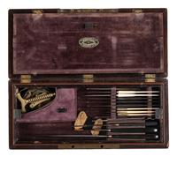 [CIVIL WAR]. Equipment and relic archive related to Civil War surgeon Dr. Joseph R. Martin and his service with the 124th Pennsylvania Infantry Regiment, highlighted by Tiemann & Co. surgical kit.