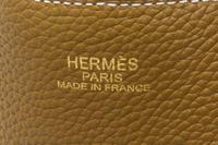 An Hermes Blanc/Chamois 45cm Taurillon Clemence Double Sens Tote, 17.5" x 15.5" x 5".