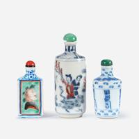 Three assorted Chinese porcelain snuff bottles