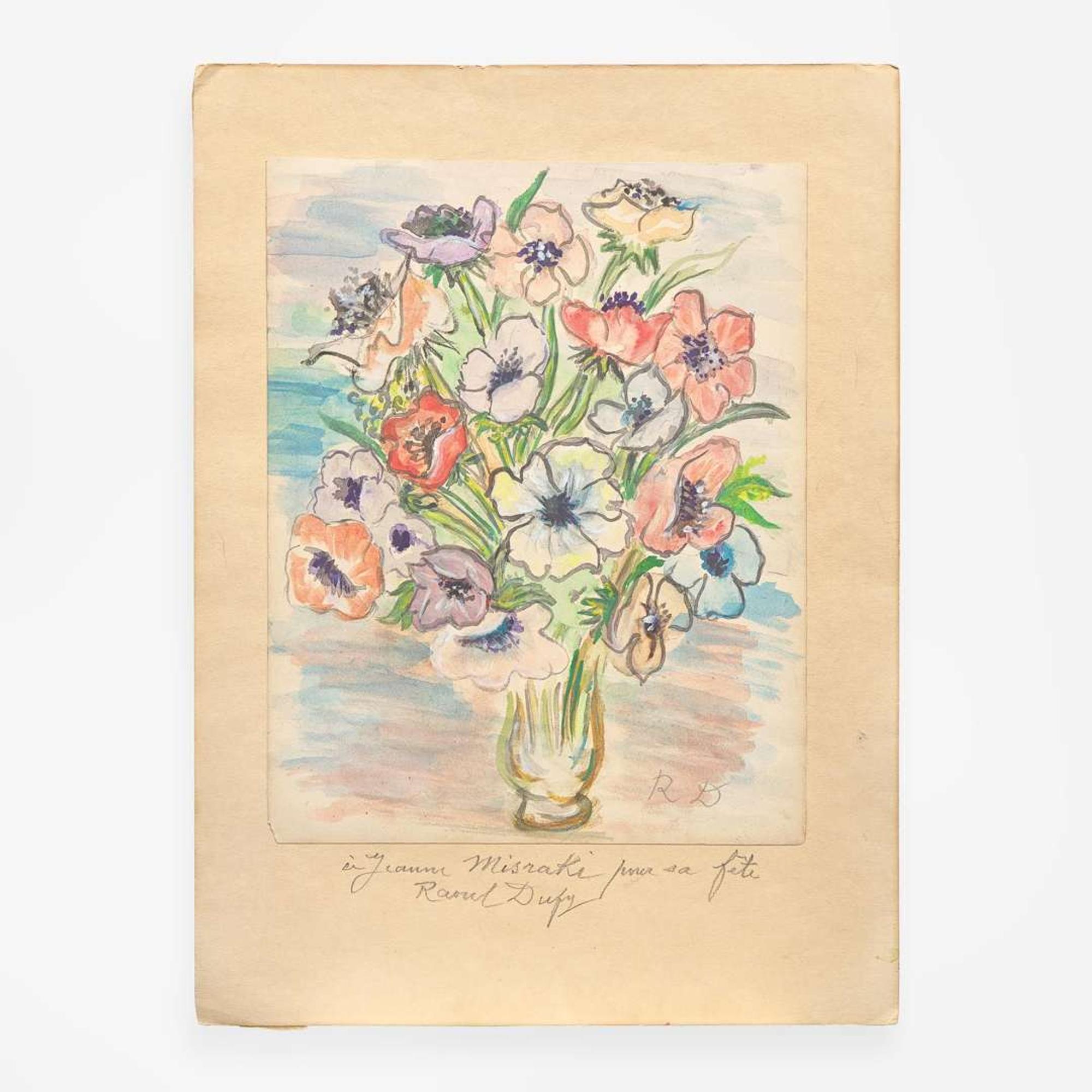Raoul Dufy (French, 1877-1953) Bouquet d'Anémones dans un Vase