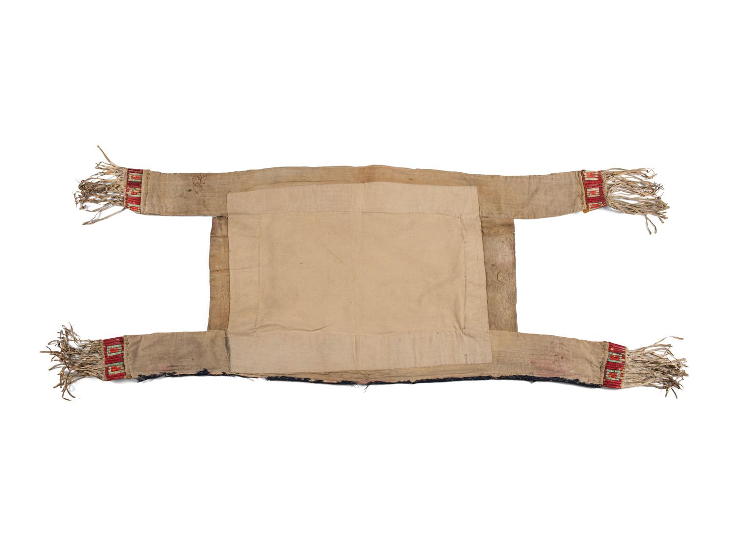 Sioux Beaded Hide Saddle Blanket, with American Flags