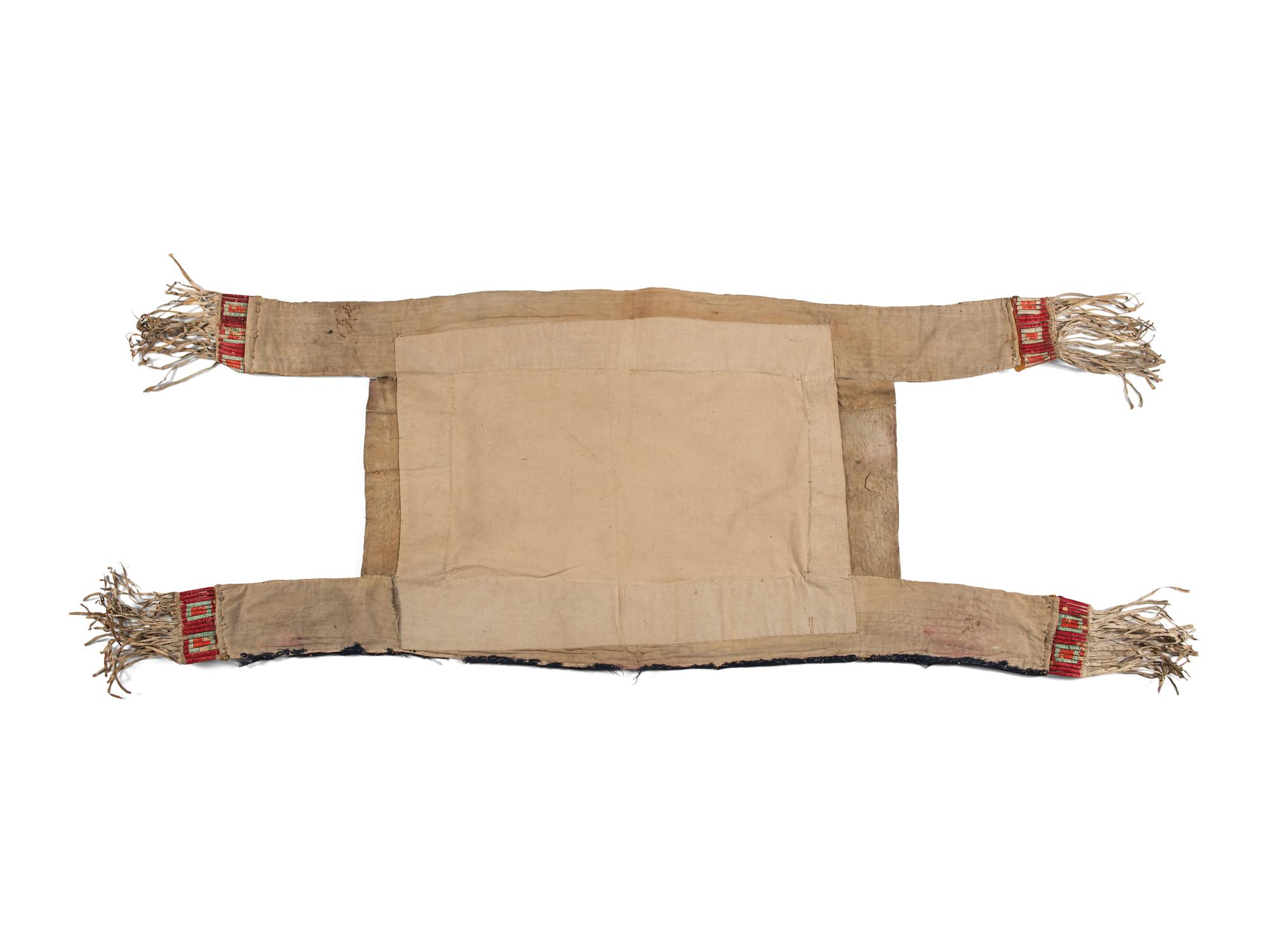 Sioux Beaded Hide Saddle Blanket, with American Flags