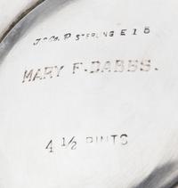 An American Silver Water Pitcher, International Silver Co., Meriden, CT, the paneled tapering body raised on an octagonal foot.