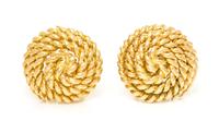 A Pair of 18 Karat Yellow Gold Earrings, Tiffany & Co., 4.90 dwts.