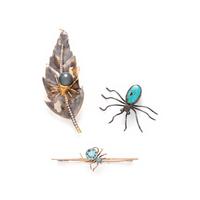COLLECTION OF SPIDER MOTIF PINS