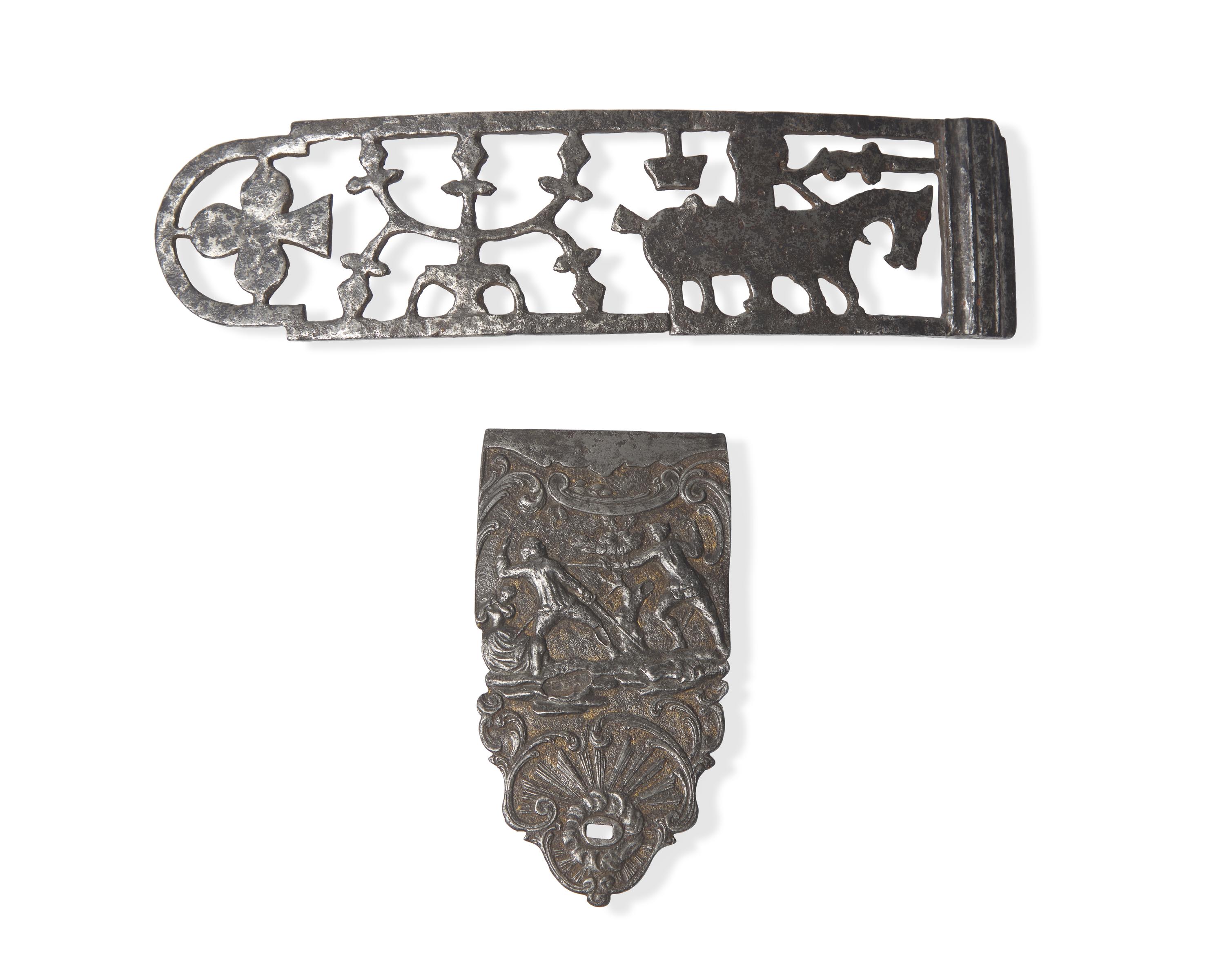 Two Wrought Iron Belt Clasps, French and Other, 17th / 18th Century