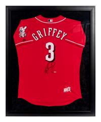 A Ken Griffey Jr. 600 Signed Autograph 600 Home Run Cincinnati Reds Jersey Display (Upper Deck Authenticated),