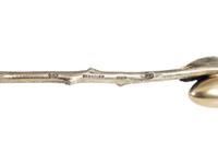 An Early Gorham Silver Olive Spoon and Seafood Forks