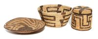 Three Akimel O'odham (Pima) Baskets Diameter of largest 6 1/2 inches
