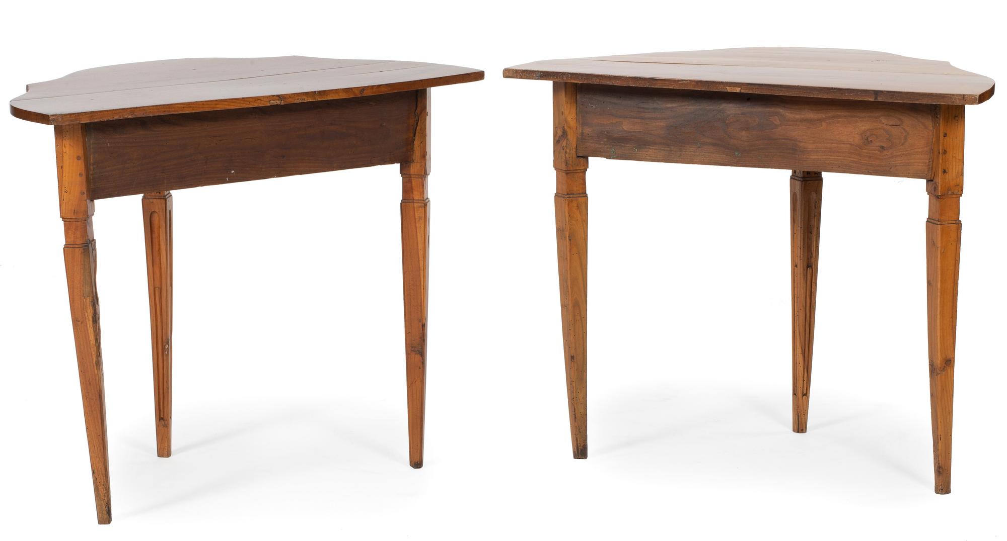A Pair of Continental Carved Fruitwood Console Tables