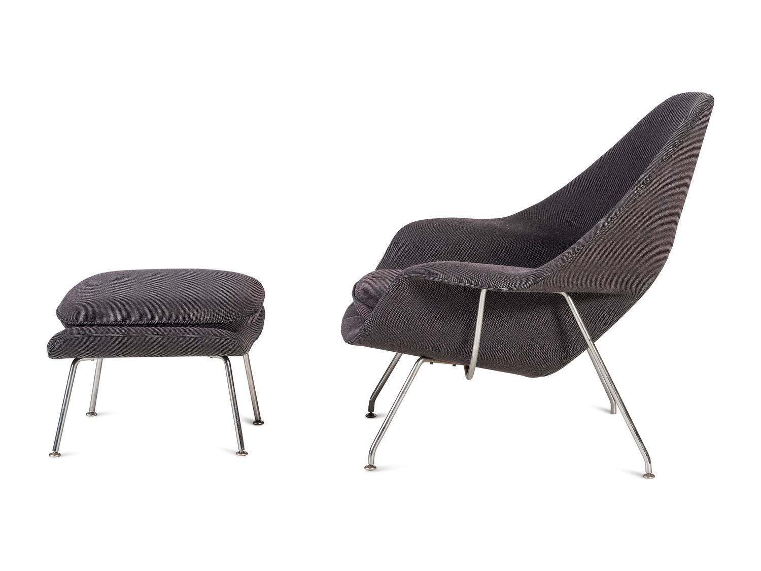 A Mid-Century Modern Womb Chair and Ottoman
