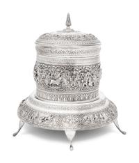 A Southeast Asian Silver Covered Jar on Stand