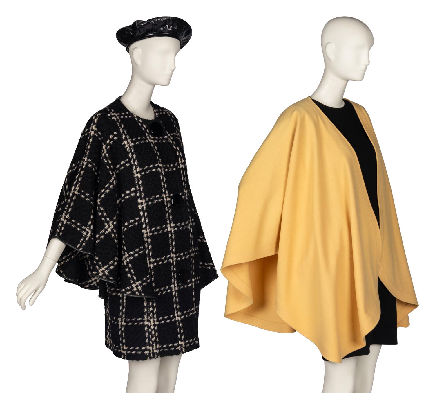 Two Pierre Cardin Capes and Vinyl Beret