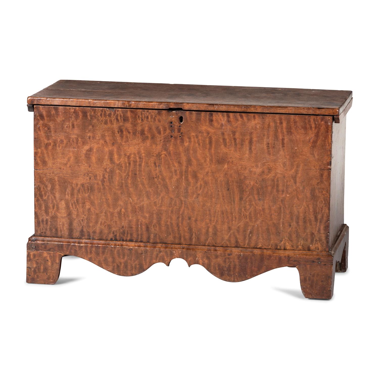 A Chippendale Tiger Maple Blanket Chest